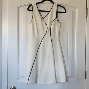 White piped dress